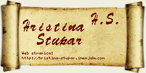 Hristina Stupar vizit kartica